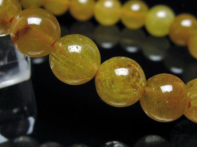 金針ルチル水晶ブレスレット 10mm [t132-15810]
