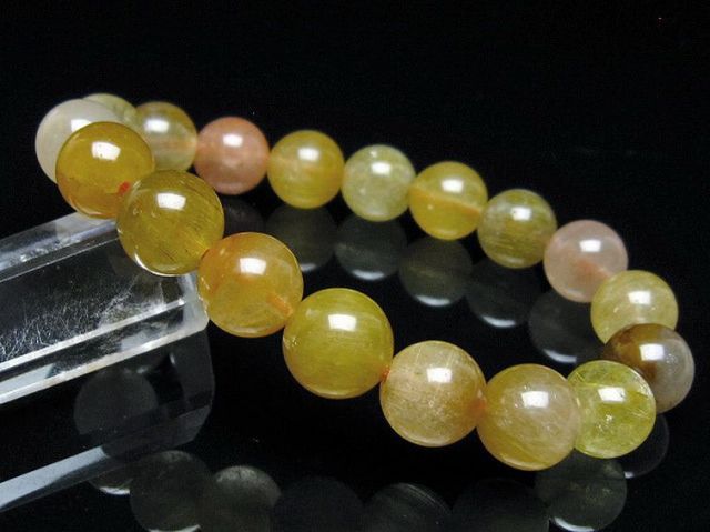 金針ルチル水晶ブレスレット 11mm [t132-15826]