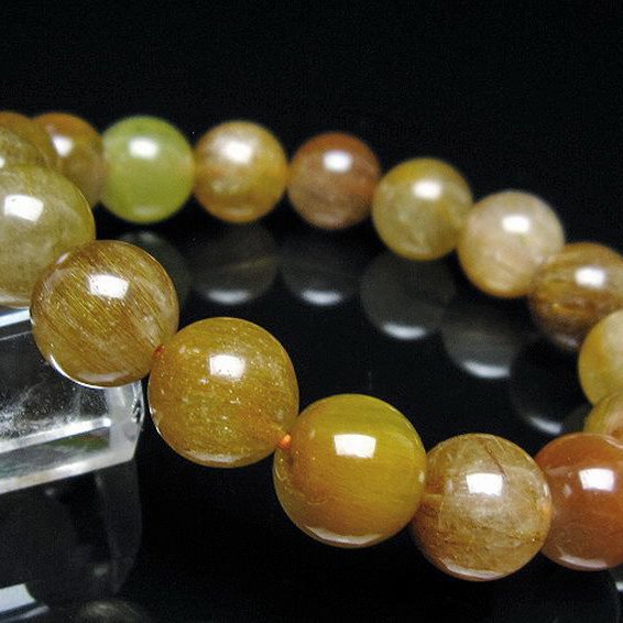 金針ルチル水晶ブレスレット 12mm [t132-15839]