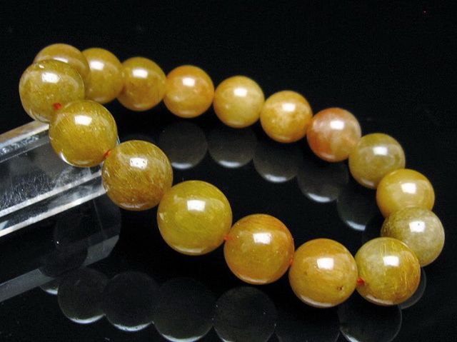 金針ルチル水晶ブレスレット 12mm [t132-15849]