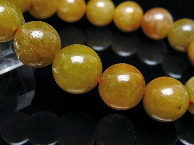 金針ルチル水晶ブレスレット 12mm [t132-15849]