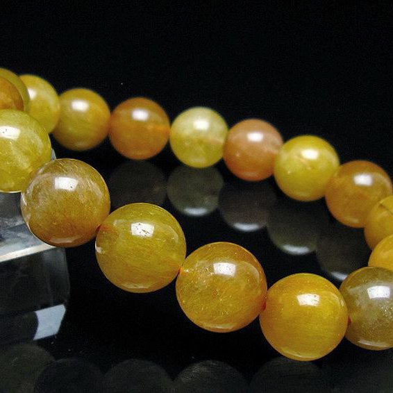 金針ルチル水晶ブレスレット 12mm [t132-15880]