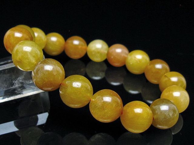 金針ルチル水晶ブレスレット 12mm [t132-15880]