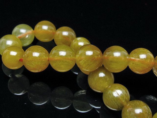 金針ルチル水晶ブレスレット 10mm [t132-15901]