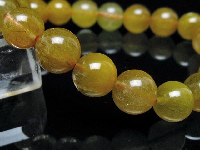 金針ルチル水晶ブレスレット 10mm [t132-15901]