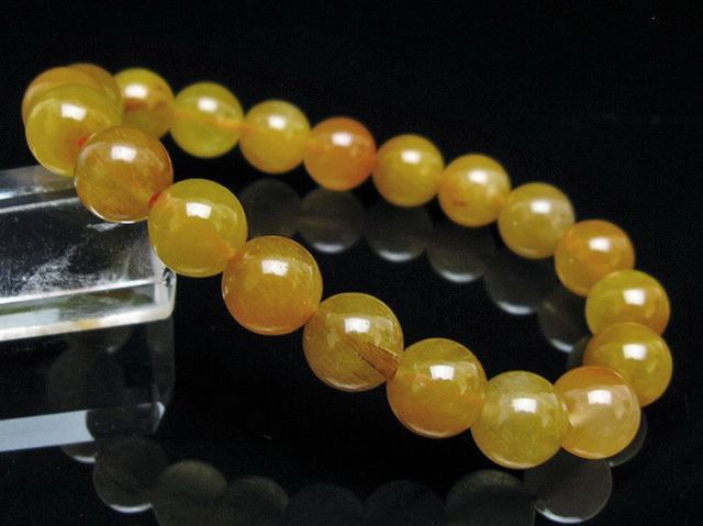 金針ルチル水晶ブレスレット 10mm [t132-15916]