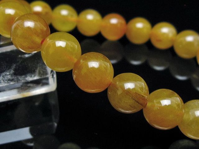 金針ルチル水晶ブレスレット 10mm [t132-15916]