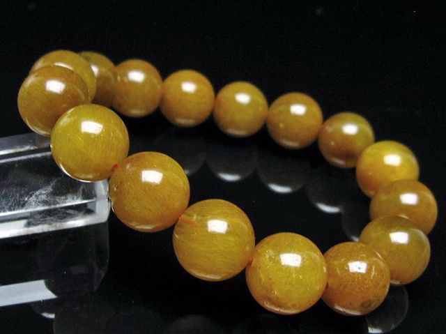 金針ルチル水晶ブレスレット 13mm [t132-15921]