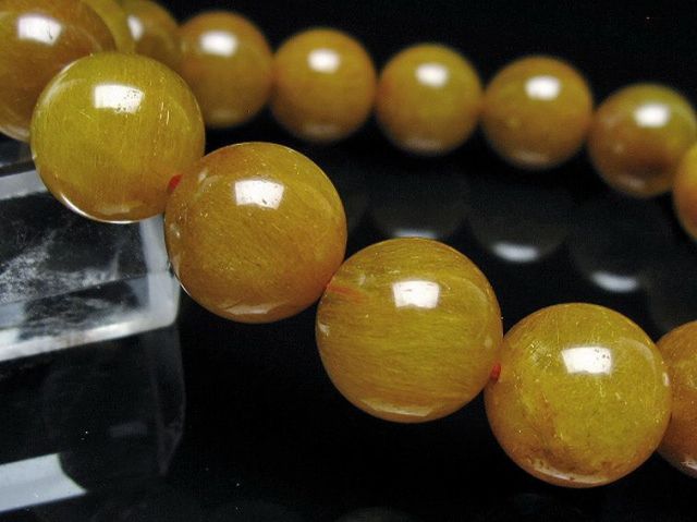 金針ルチル水晶ブレスレット 13mm [t132-15921]