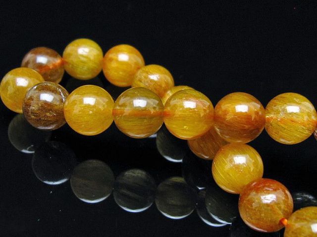 金針ルチル水晶ブレスレット 10mm [t132-15931]