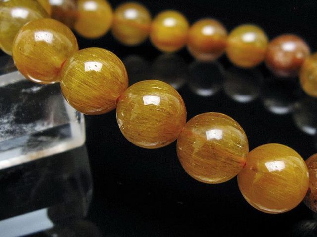 金針ルチル水晶ブレスレット 10mm [t132-15931]