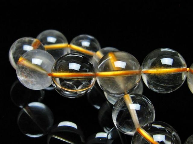 金針ルチル水晶ブレスレット 15mm [t132-15944]