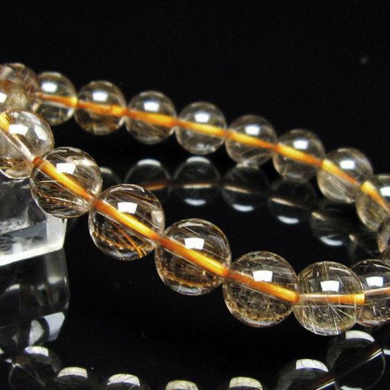 金針ルチル水晶ブレスレット 10mm [t132-16012]
