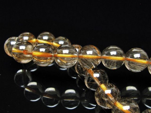 金針ルチル水晶ブレスレット 10mm [t132-16012]