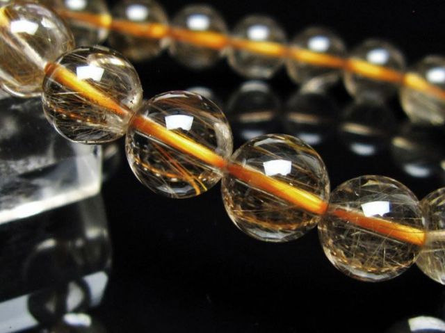 金針ルチル水晶ブレスレット 10mm [t132-16012]