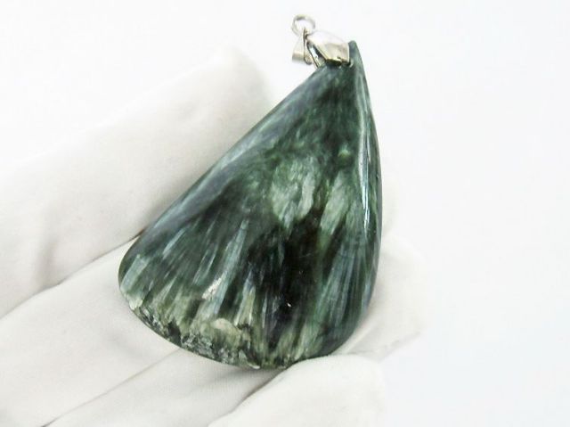 パワーストーン 天然石 セラフィナイトペンダント[T14-2994]2枚目
