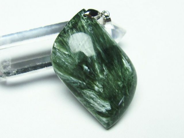 パワーストーン 天然石 セラフィナイトペンダント[T14-3219]1枚目
