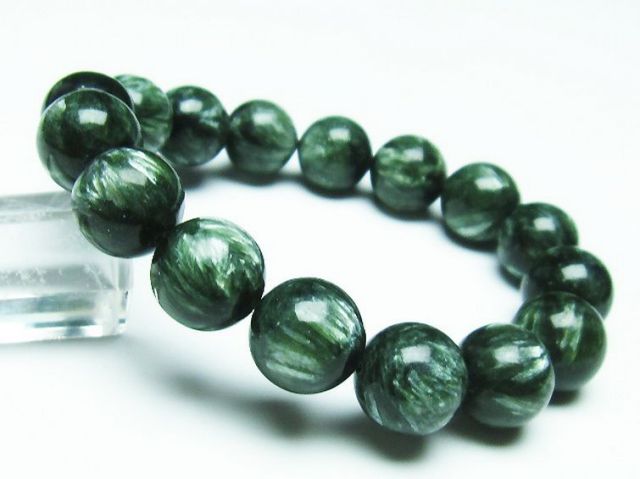 パワーストーン 天然石 セラフィナイトブレスレット 14mm [T14-3496]1枚目