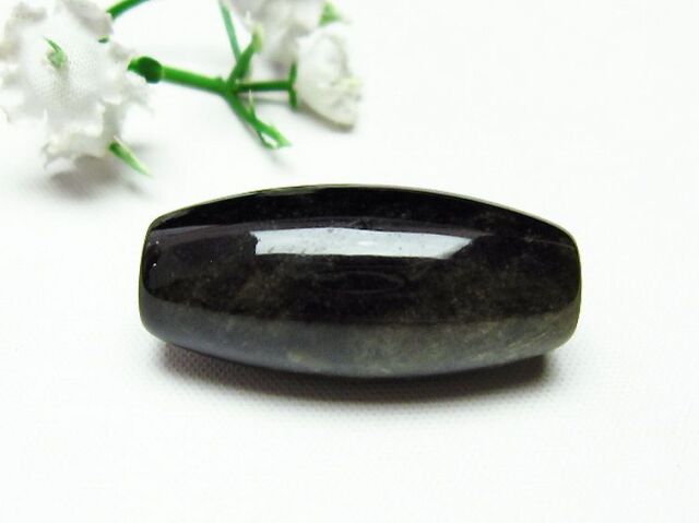 ゴールデン キャッツアイ オブシディアン 天珠[T142-2253]