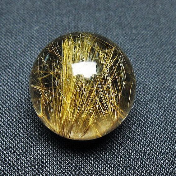 パワーストーン 天然石 ゴールドタイチンルチル入り水晶丸玉 19mm 