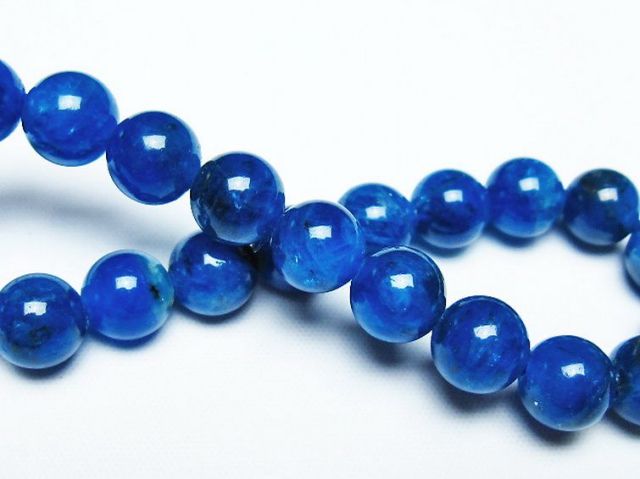 天然石　アパタイト 艶々ブルー☆絆を強める石☆ブラジル産☆天然石ブレスレット