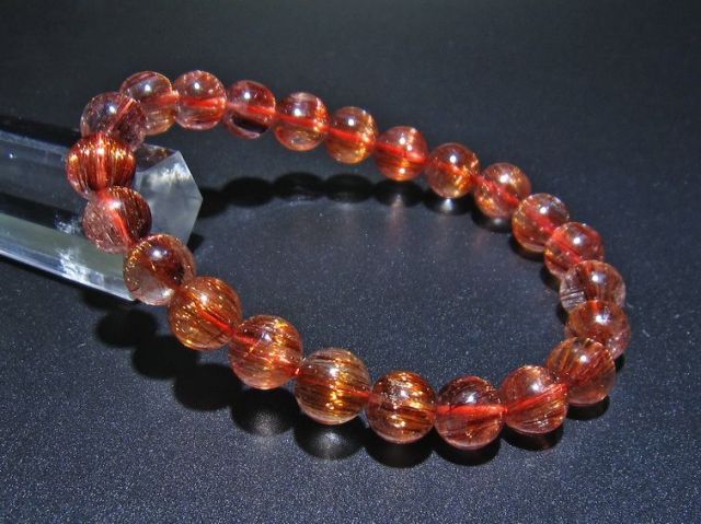 ファイナルグレード金針ルチル水晶ブレスレット 8mm [t15-10177]