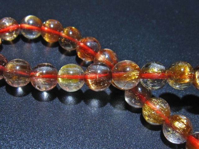 ファイナルグレード金針ルチル水晶ブレスレット 7mm [t15-10194]