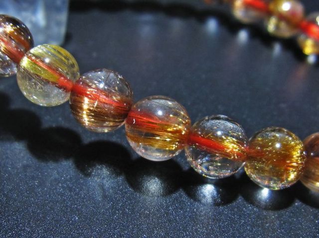 ファイナルグレード金針ルチル水晶ブレスレット 7mm [t15-10194]