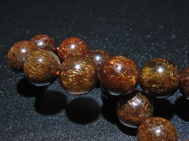 金針ルチル水晶ブレスレット 13mm [t15-10299]