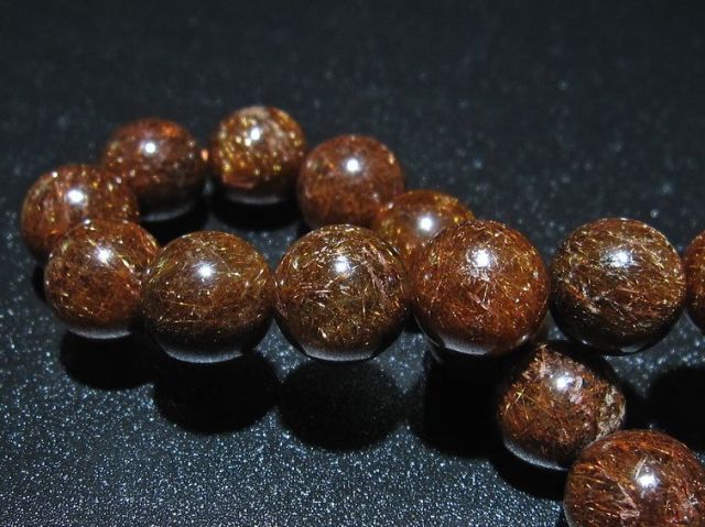 金針ルチル水晶ブレスレット 11mm [t15-10300]