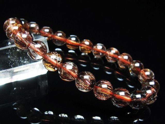 ファイナルグレード金針ルチル水晶ブレスレット 8mm [T15-10560]