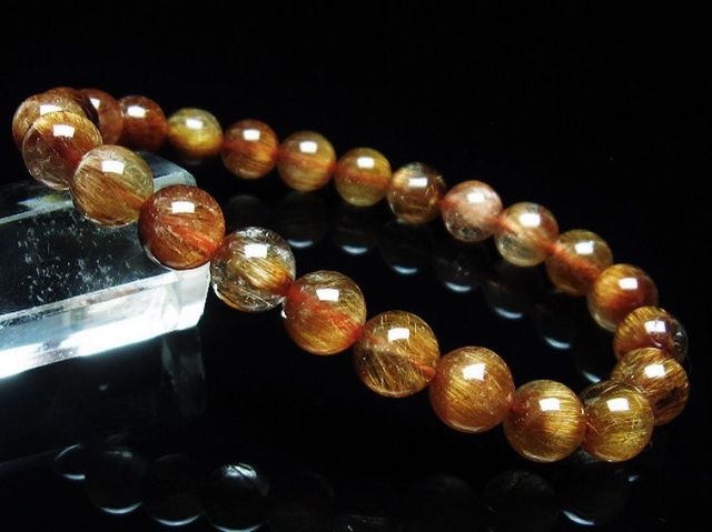 ファイナルグレード金針ルチル水晶ブレスレット 8mm [T15-10567]