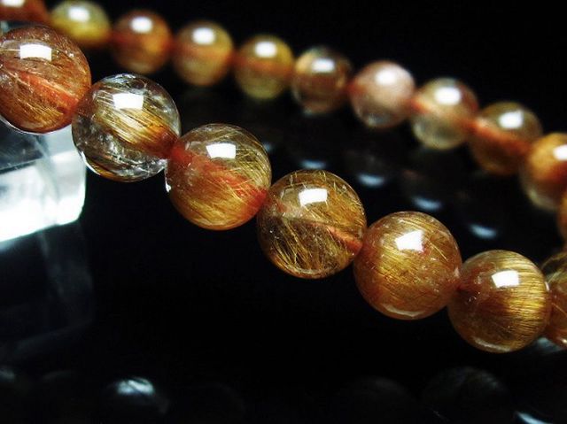 ファイナルグレード金針ルチル水晶ブレスレット 8mm [T15-10567]