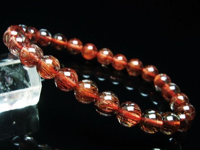 ファイナルグレード金針ルチル水晶ブレスレット 8mm [T15-10581]