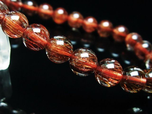 ファイナルグレード金針ルチル水晶ブレスレット 8mm [T15-10581]