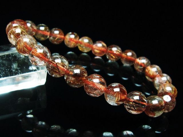 ファイナルグレード金針ルチル水晶ブレスレット 8mm [T15-10592]