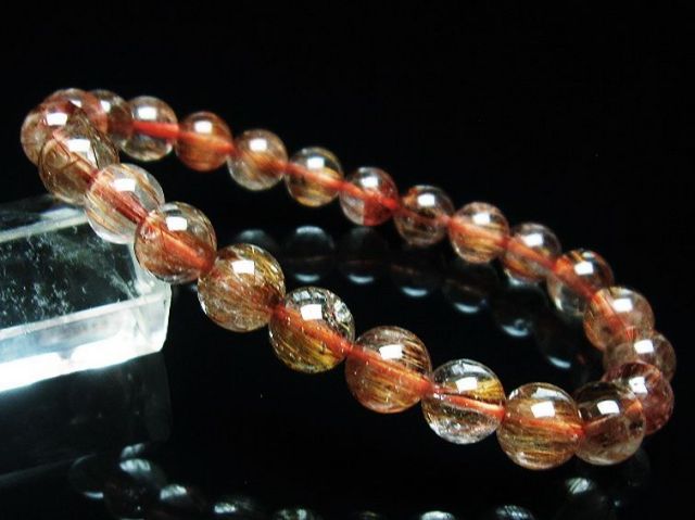 ファイナルグレード金針ルチル水晶ブレスレット 8mm [T15-10610]