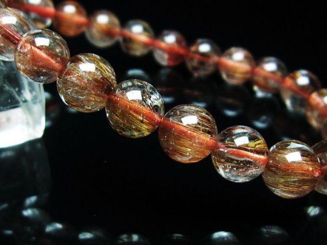 ファイナルグレード金針ルチル水晶ブレスレット 8mm [T15-10610]