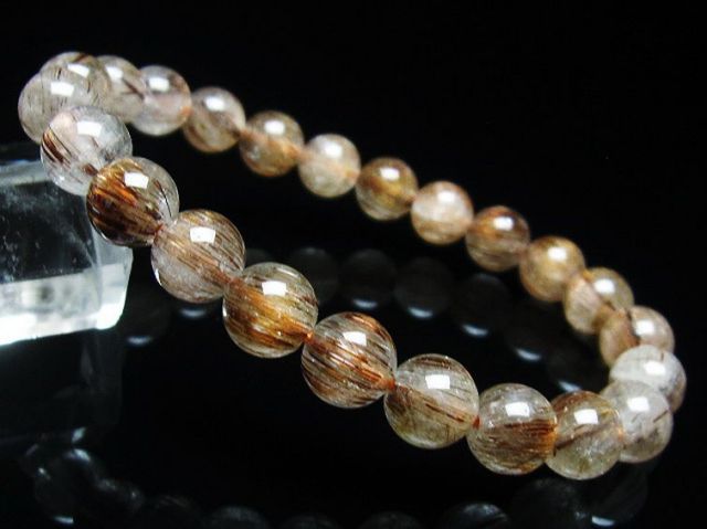 ファイナルグレード金針ルチル水晶ブレスレット 8mm [T15-10623]