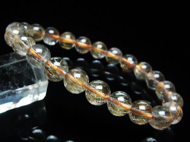 ファイナルグレード金針ルチル水晶ブレスレット 8mm [T15-10629]