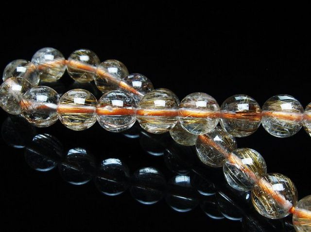 ファイナルグレード金針ルチル水晶ブレスレット 8mm [T15-10629]