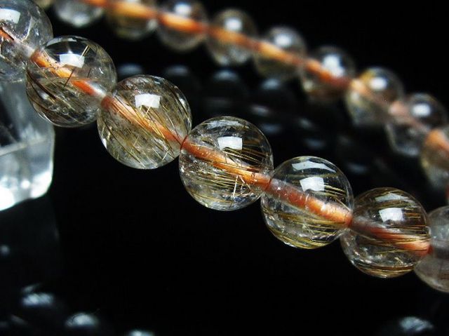 ファイナルグレード金針ルチル水晶ブレスレット 8mm [T15-10629]