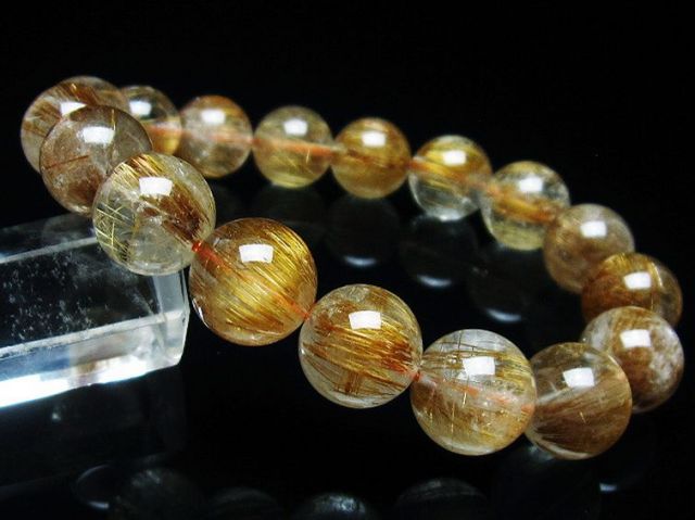 ファイナルグレード金針ルチル水晶ブレスレット 12mm [T15-10729]
