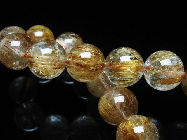 ファイナルグレード金針ルチル水晶ブレスレット 12mm [T15-10729]