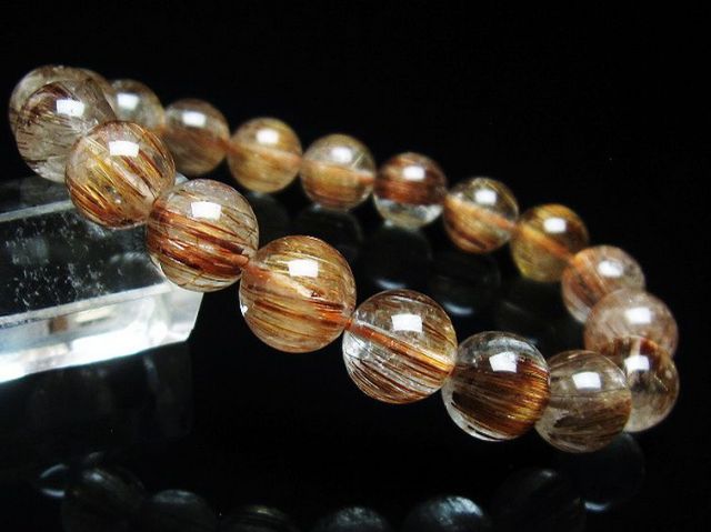 ファイナルグレード金針ルチル水晶ブレスレット 10mm [T15-10757]