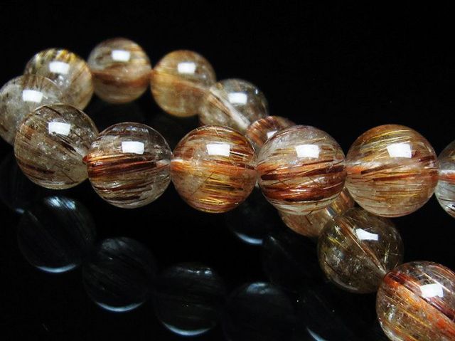 ファイナルグレード金針ルチル水晶ブレスレット 10mm [T15-10757]