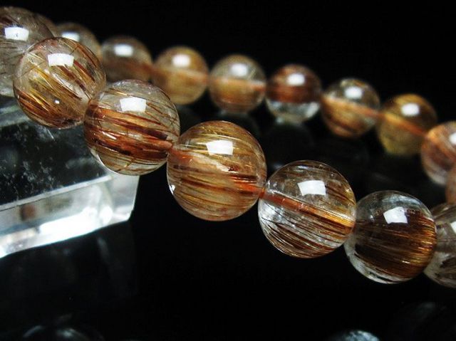 ファイナルグレード金針ルチル水晶ブレスレット 10mm [T15-10757]