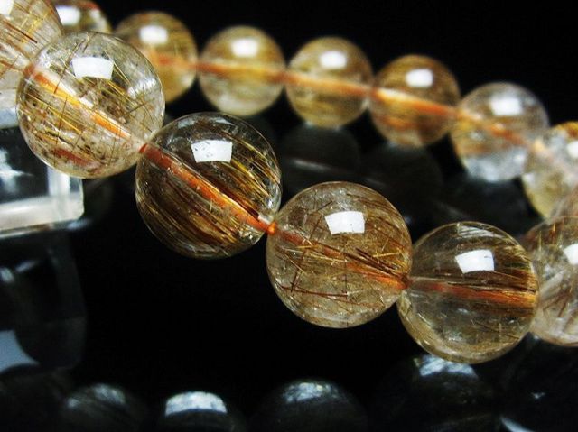 ファイナルグレード金針ルチル水晶ブレスレット 13mm [T15-10766]