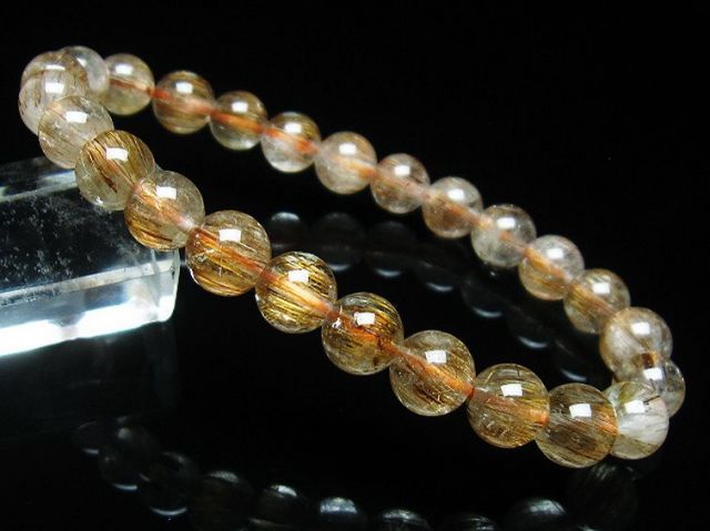 ファイナルグレード金針ルチル水晶ブレスレット 8mm [T15-10840]