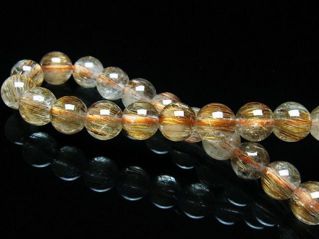 ファイナルグレード金針ルチル水晶ブレスレット 8mm [T15-10840]